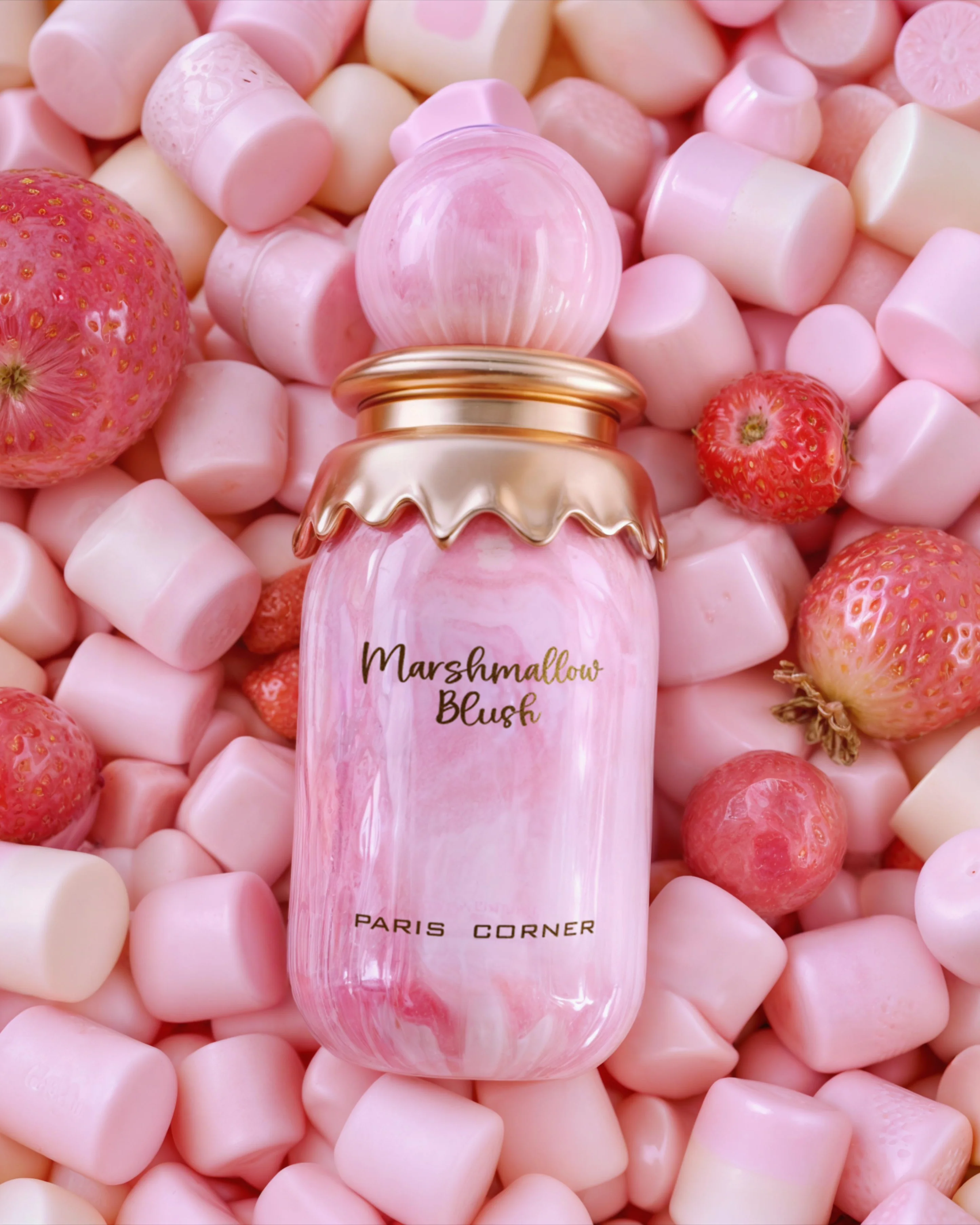Paris Corner Marshmallow Blush with strawberries and marshmallows